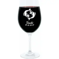 Glaskoch B. Koch jr. GmbH + Co. KG Leonardo Weinglas 400 ml, Motivglas, Sternzeichen Fische, Geschenk, Stimmungsglas mit Gravur, Moodglas, 22 cm