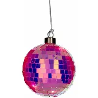 Giftcompany Hänger Disco, LED-Kugel 10cm, neon pink