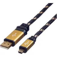 Roline GOLD USB 2.0 Kabel, Typ A - 5-Pin Mini, 1,8 m
