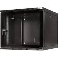 Logilink W15A54B, Wandmontiertes Regal, 15U, 50 kg, Sperrschloss, Schwarz