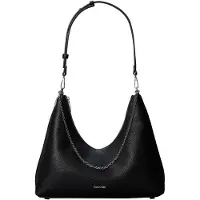 Calvin Klein Schultertasche "EMBLEM HW PEBBLE SHOULDER BAG" Schultertasche, Umhängetasche, Hobo Bag mit Logoschriftzug