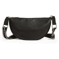 Ted Baker Leder Umhängetasche Lorreen Webbing Leather Half Moon Crossbody Bag Black schwarz