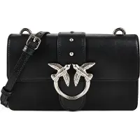 Pinko Umhängetasche Schultertasche Love One Mini ST. CL. Nero - Old Silver schwarz