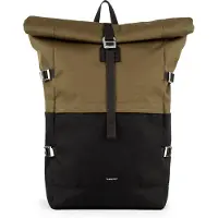 Sandqvist - Rucksack 26 l &ndash; Icon Rolltop Backpack 16" - Icon Rolltop Backpack L Multi Olive aus Leder - Braun