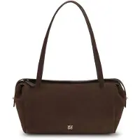 HUGO Handtasche aus Veloursleder-Imitat mit metallenem Stack-Logo Grösse ONESI