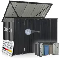 Juskys 3er Mülltonnenbox Namur 3 x 120 Liter Tonnen - 2 m² - 2 große Türen - Metall Mülltonnenverkleidung Müllbox Müllhaus Aufbewahrungsbox