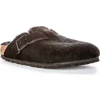Birkenstock Unisex Boston Lammfell Wildleder Black Narrow-Schuhgröße 36