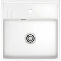 SYSTEMCERAM Elementspüle KENTRO 60 in GRÖNLAND für AP-Tiefe 60 cm - Handbetätigung / / Keramikspüle