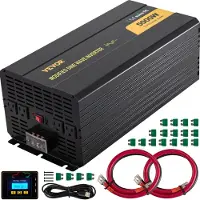 Vevor 5000 W modifizierter Sinus-Wechselrichter, DC 12 V auf AC 120 V Spannungswandler, mit LCD-Fernbedienung, LED-Anzeige, AC-Steckdosen; für LKW, Wohnmobil, Auto, Boot, Reisen, Camping, Notfall
