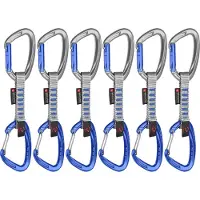 Mammut Crag Keylock, Tastensperre, Verschlusskarabiner, D-förmig, Aluminium, Blau, Edelstahl, 8 kN