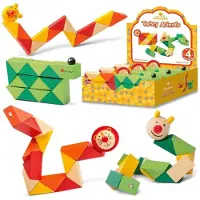 One for Fun Spielzeug Twisty Wurm 22016 TH016 Holz