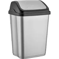 Merkloos Mulleimer - 16 Liter - Kunststoff - silber - 35 x 44