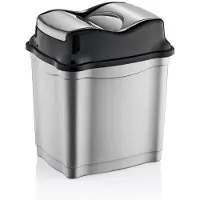 Merkloos Abfallbehalter/Mulleimer - silber - mit Deckel - 50 Liter - BPA-frei