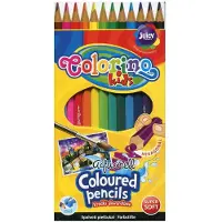 COLORINO Aquarellstifte – 12 Farben – mit Pinsel