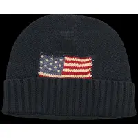Ralph Lauren Unisex. 323980672001 Mütze aus gekämmter Baumwolle mit marinefarbener Flagge (S/M), Lässig