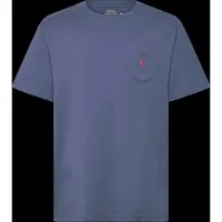 Ralph Lauren für Jungen. 323970333504 Gestricktes Baumwoll-T-Shirt mit blauer Tasche ((L) 10/12años= 150/161 cm), Lässig, Baumwolle, Ku