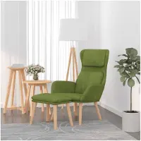 vidaXL Relaxsessel mit Hocker Hellgrün Samt