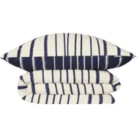 Schiesser Bettwäscheset Wesley | Gestreift | Renforcé | 2-teilig | 100% Baumwolle | Angenehm weich & glatt | YKK-Reißverschluss | 135x200 cm + 80x80 cm | Blau