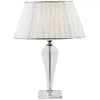 ROSSINI ILLUMINAZIONE Cristelle Tischlampe aus Kristallglas mit Stofflampenschirm, E14 IP20-Anschluss, klassisches Design -