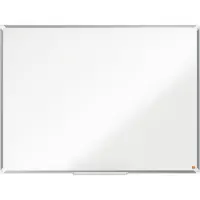 Nobo Whiteboard Premium Plus, Stahl weiß emailliert, magnethaftend, B 1200 x H 900 mm, inkl. abnehmbarer Stiftablage und 1 Boardmarker