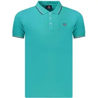 NORWAY 1963 Kurzarm-Poloshirt Herren Blau mit Kontrastdetails und Logo-Applikation