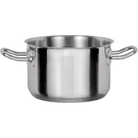 GSW Bratentopf "Le Chef", silber (silberfarben), H:9,5cm Ø:20cm, Töpfe, Bratentopf, Topf aus hochwertigem Edelstahl 18/10 in Gastro-Qualität