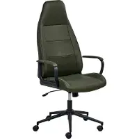 Beliani Bürostuhl dunkelgrüner Stoffbezug drehbar höhenverstellbar mit Armlehnen Home Office Arbeitszimmer traditionell modern