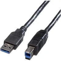 Roline USB 3.2 Gen 1 Kabel, Typ A-B, schwarz, 0,8 m