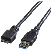 Roline USB 3.2 Gen 1 Kabel, A ST - Micro B ST, schwarz, 3 m