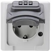Kopp Steckdose 1f arkws glz AP horiz Klappd IP44