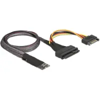 DeLOCK 62984, 67-pin M.2 Key M, U.2 SFF-8639/SATA 15-pin, 0,5 m, Schwarz