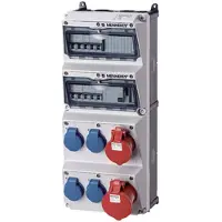 MENNEKES 940007, Typ F, 5P, Schrauben, Blau, Grau, Rot, Weiß, Kunststoff, IP44