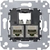 Merten MEG4576-0022 Tragplatte 2fach mit Anschlußmodul Actassi RJ45 Cat6A STP MEG45760022