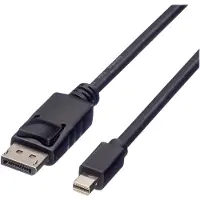 ROLINE GREEN DisplayPort Kabel, DP ST - Mini DP ST, TPE, schwarz, 1 m