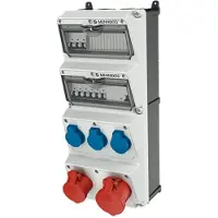 MENNEKES 940005, Typ F, 5P, Schrauben, Blau, Grau, Rot, Weiß, Kunststoff, IP44