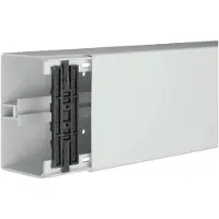 Hager Leitungsführungskanal mit Geräte/Trennwandeinbauoption PVC FB 80x130mm lichtgrau, Kabelkanal, Hellgrau, Polyvinylchlorid (PVC), 130 mm, 82 mm