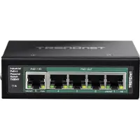 Trendnet TI-B541 - Switch - industriell, mit PoE Pass-Through - 1 x 10/100/1000 (PoE++ Eingang) + 4 x 10/100/1000 (PoE+) - an DIN-Schiene montierbar, wandmontierbar - PoE+ (65 W)