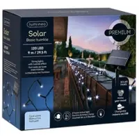 Lumineo LED Solar Lichterkette 9m Schwarz 8 Twinkle-Effekts 120 LEDs Kaltweiß