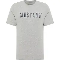 Mustang T-Shirt "T-Shirt Style Austin 1er Pack", Herren, Gr. S, grau (grau meliert), Obermaterial: 100% Baumwolle CO(Bio)., Shirts T-Shirt