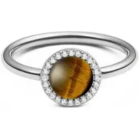 Daniel Wellington Einzigartiger Ring mit Tigerauge und Kristallen Audrey DW00401209 - Schaltung: 58 mm
