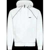 BOSS für Herren. 50553575 Sweatshirt mit Reißverschluss Join Saggy weiß (L), Lässig, Baumwolle
