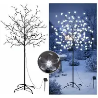 Lunartec Solar-LED-Deko-Kirschbaum mit 152 beleuchteten Blüten, 150 cm, IP44
