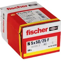 Fischer Nageldübel N 5 x 50/25 F Flachkopf; mit Schraube