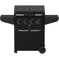 Barbecook Luca 412 gasbarbecue met kast en zijbrander zwart 145.4x60.3x112.3cm (BC-GAS-3100)