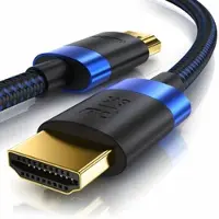 Primewire - 1m High Speed 8K HDMI Kabel 2.1 mit Ethernet ARC 3D 4K Ultra HD 7680x4320 @120 Hz PS4 360 TV OLED PC Laptop Beamer Monitor - Schwarz/Blau