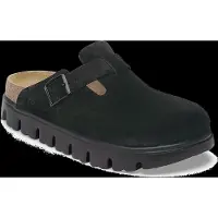 Birkenstock Clogs Boston Papillio Chunky Suede Leather Damen Black Black Narrow-Schuhgröße 39