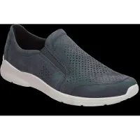 Ecco Herren Irving Lederloafer mit Lochmuster Blau 40