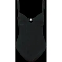 BOSS Badeanzug aus plissiertem Gewebe mit metallischem Double B Monogramm Grösse S