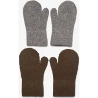 CeLaVi Fäustlinge - Wolle/Nylon - 2er-Pack - Militäroliv/Graumel - - 1-2 Jahre (80-92) - Handschuhe/Fäustlinge