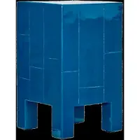 House Doctor HDBrick Beistelltisch, blau, Höhe 51 cm, Holz - , Blau, Holz